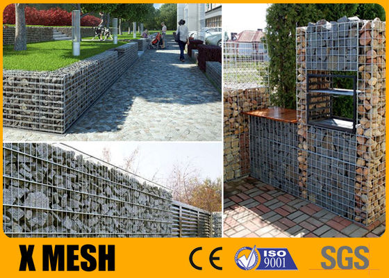 Mur de soutènement soudé de Mesh Baskets Galvanized Steel 2x1x1m de fil de Gabion de perforation rectangulaire