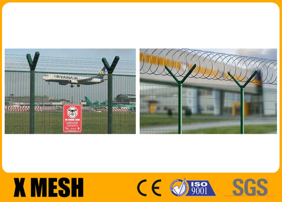 Poudre de la haute sécurité 3D V Mesh Metal Mesh Fencing Green enduite pour des champs d'aéroport