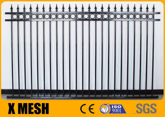 La poudre noire a enduit le message publicitaire élevé de clôture tubulaire de largeur en métal 1.8m 2.4m